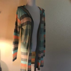 Hooded Open Long Cardigan Size M. NWOT